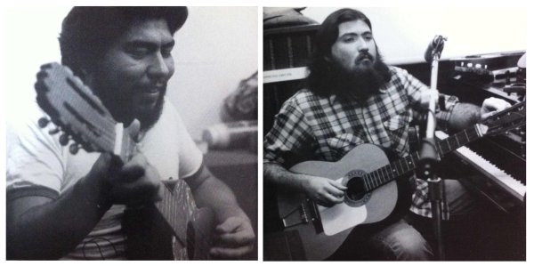 César Rosas y David Hidalgo en la época de Los Lobos del Este de Los Ángeles