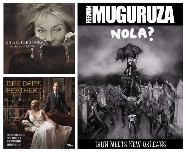Portadas de los álbumes de Rickie Lee Jones, Fermin Muguruza y Dee Dee Bridgewater, Irvin Mayfield & The New Orleans Jazz Orchestra