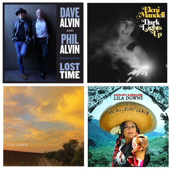 Portadas de los álbumes de Dave & Phil Alvin, Eleni Mandell, Los Lobos y Lila Downs