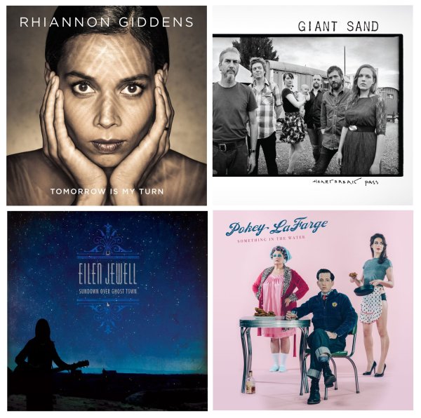Portadas de los álbumes de Rhiannon Giddens, Giant Sand, Eilen Jewell y Pokey LaFarge