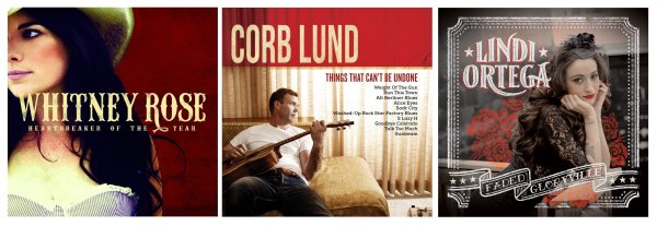 Portadas de los álbumes de Whitney Rose, Corb Lund y Lindi Ortega